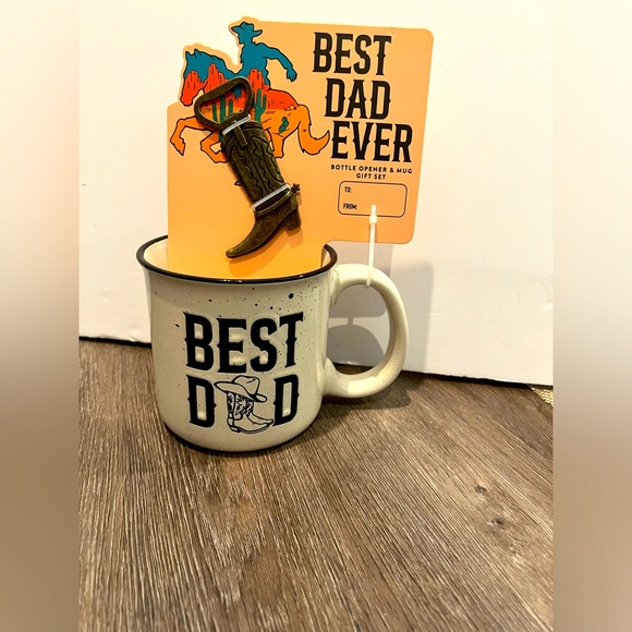 Best Dad Ever Coffee Mug and Bottle Opener- NWT - Picture 1 of 2